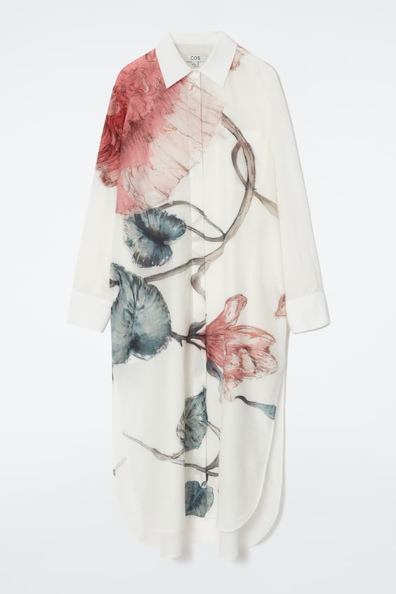 HM OVERSIZED-HEMDBLUSENKLEID MIT BLUMEN-PRINT im Angebot