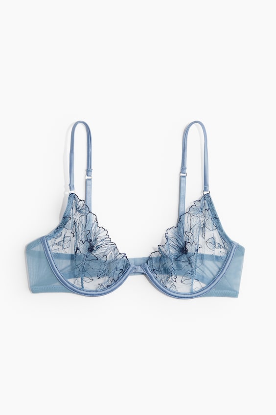 HM Embroidered underwired bra Begrenztes Angebot