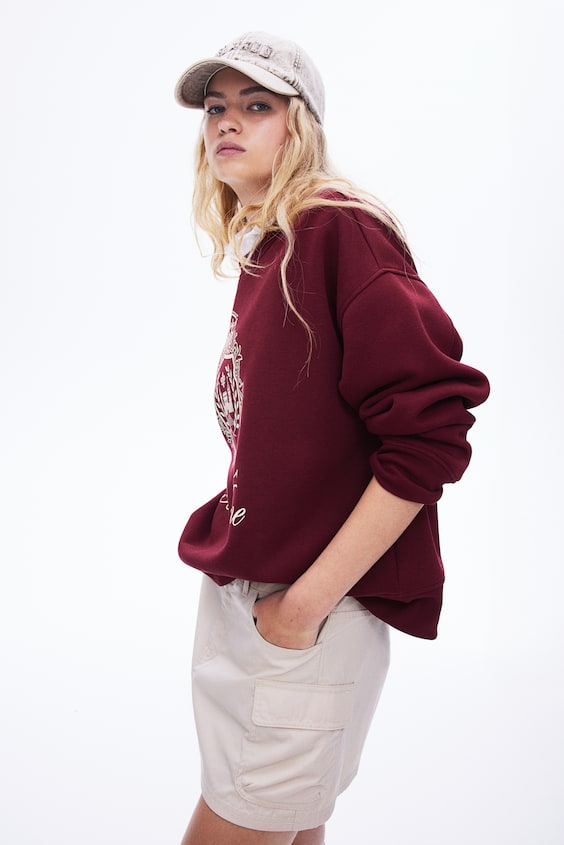 HM Oversized Sweatshirt mit Motiv Saisonschlussverkauf