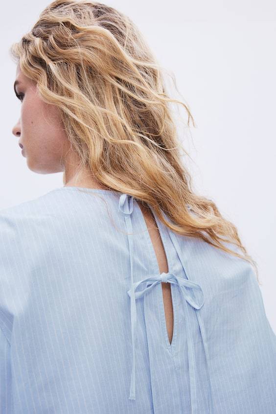 HM Baumwollbluse mit Bindedetail Valentinstagsangebot