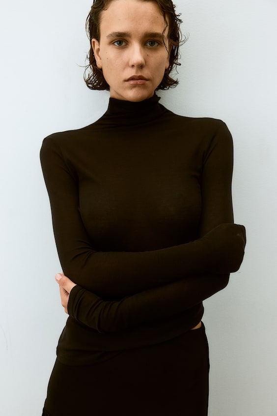 HM Shirt mit Turtleneck aus Pima-Baumwolle Zeitlich begrenztes Angebot