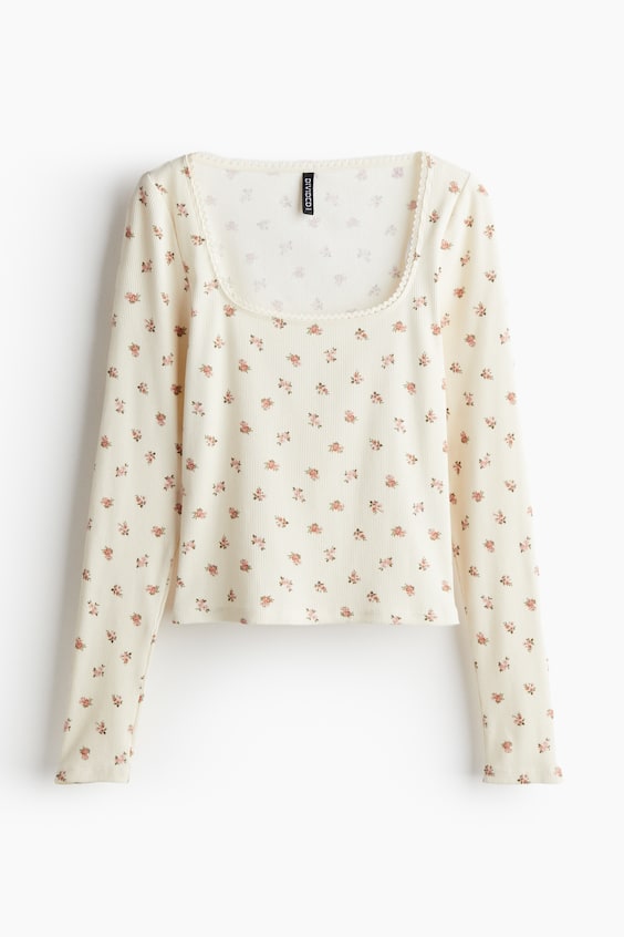 HM Baumwolltop mit Picot-Besatz Wochenangebot