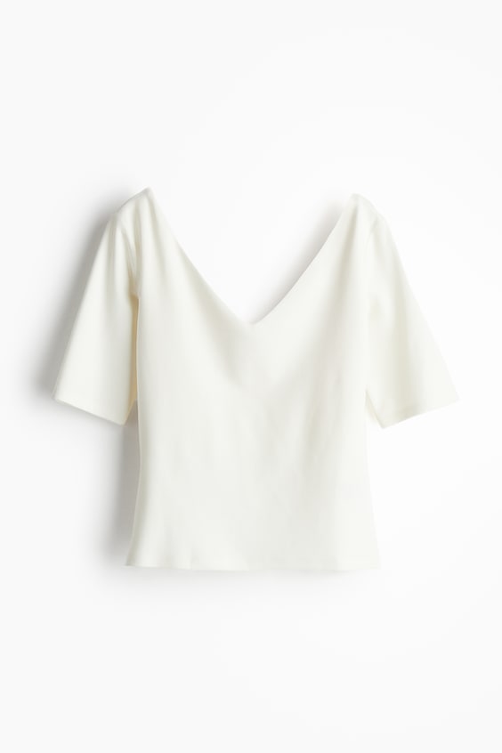 HM V-neck jersey top Zeitbegrenzte Promotion