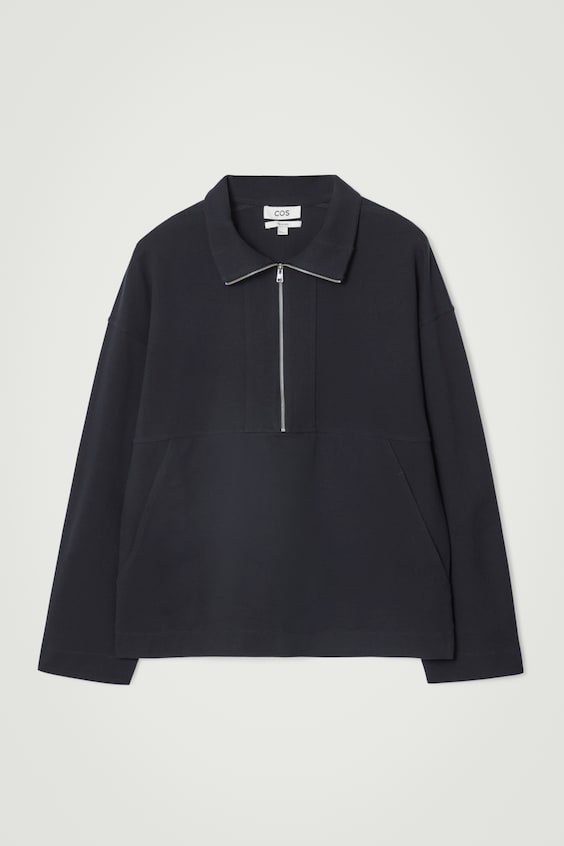 HM SWEATSHIRT AUS TWILL MIT KURZEM REISSVERSCHLUSS 50% Rabatt mit kostenlosem Versand