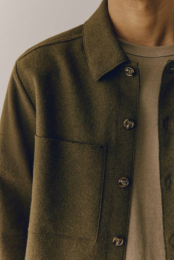 HM Overshirt aus Wollmix Regular Fit im Angebot