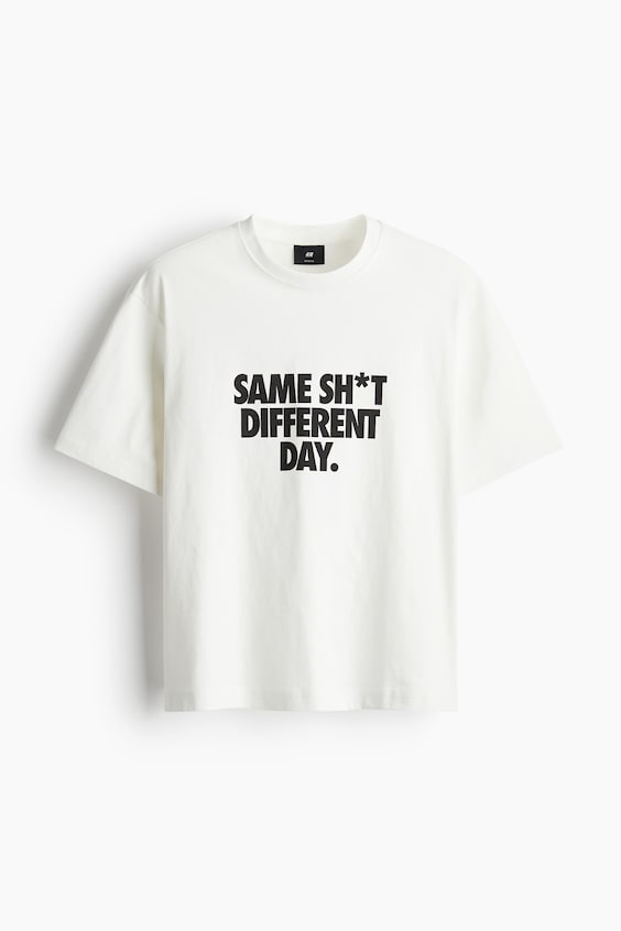 HM Bedrucktes T-Shirt in Loose Fit Sonderangebot