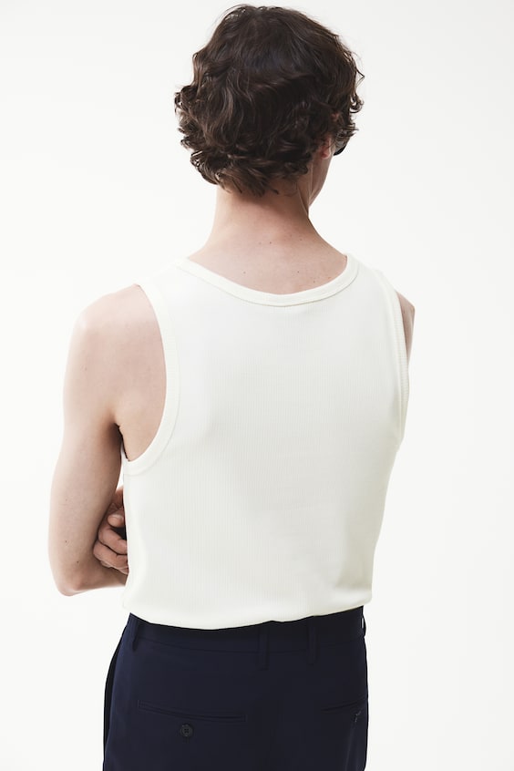 HM Geripptes Tanktop in Slim Fit Flash Sale