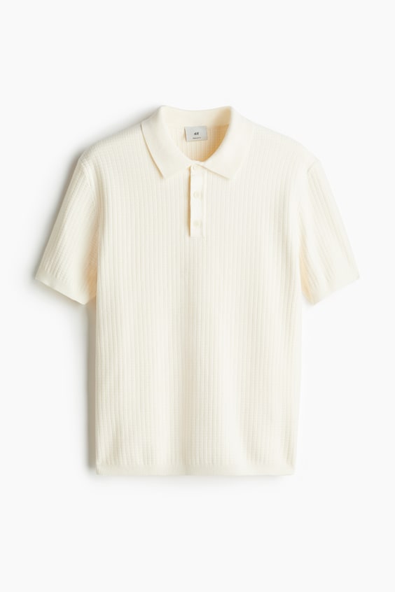 HM Poloshirt mit Struktur in Regular Fit Weihnachtsangebot