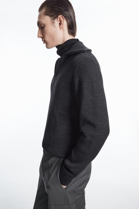 HM PULLOVER AUS WOLL-BAUMWOLL-MIX MIT REISSVERSCHLUSS Bestseller