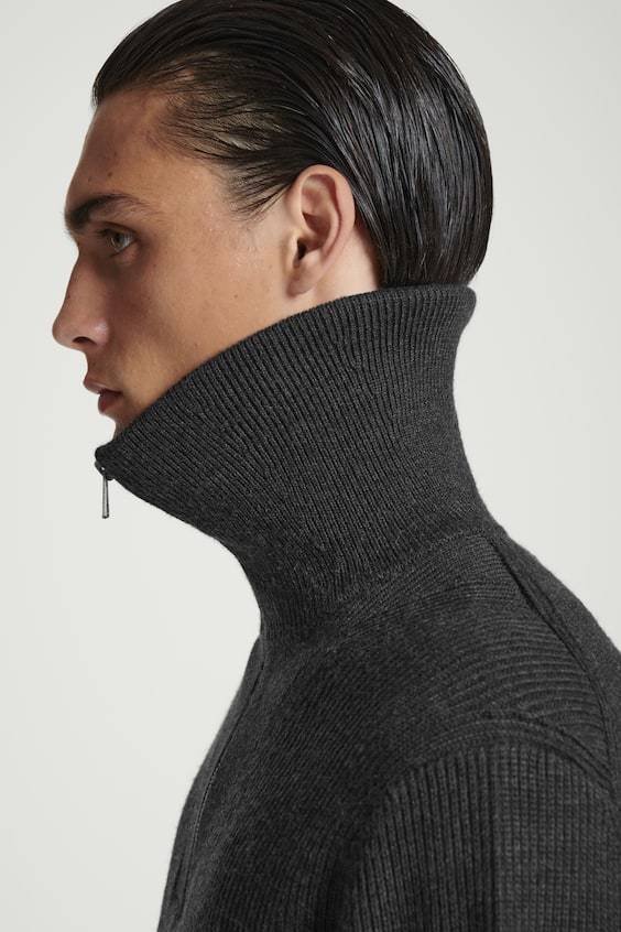 HM PULLOVER AUS WOLL-BAUMWOLL-MIX MIT REISSVERSCHLUSS Bestseller
