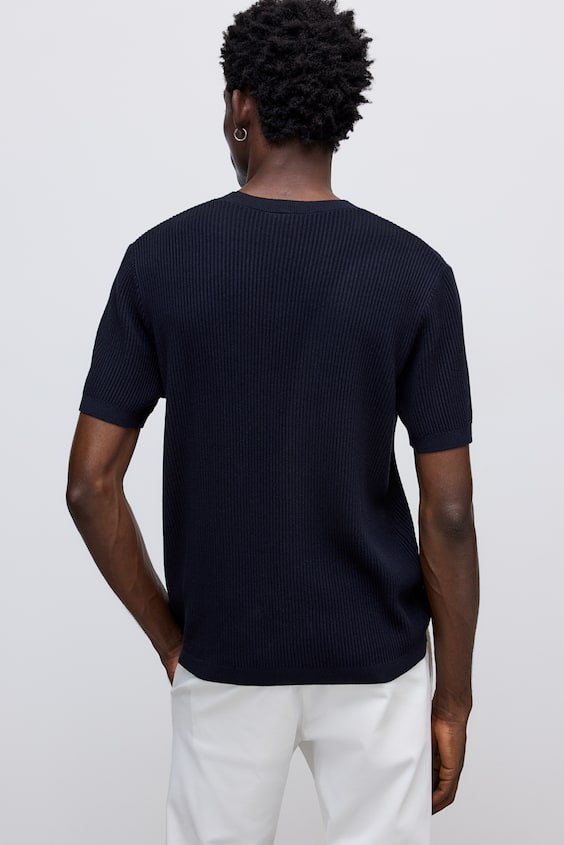 HM T-Shirt in Rippstrick Regular Fit Riesige Ersparnisse