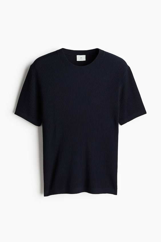 HM T-Shirt in Rippstrick Regular Fit Riesige Ersparnisse