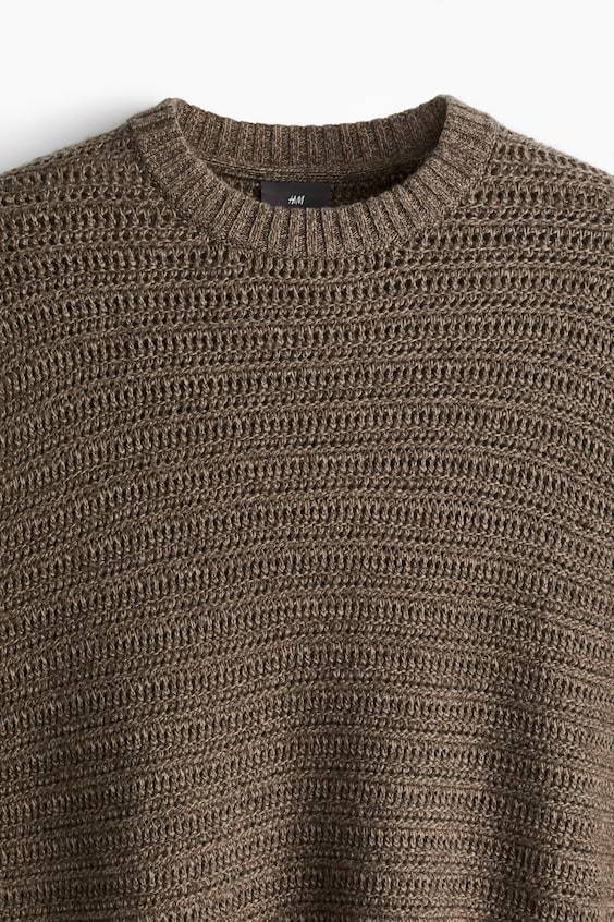 HM Pointellestrick-Pullover aus Wollmix Regular Fit Bis zu 55% Rabatt