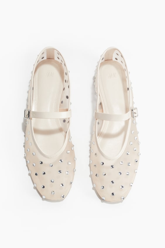 HM Ballerinas mit Strasssteinen Kostenloser Versand international