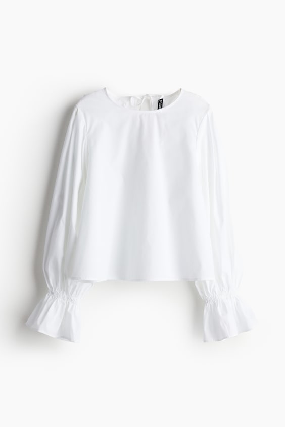 HM Baumwollbluse mit Bindedetail Sonderangebot
