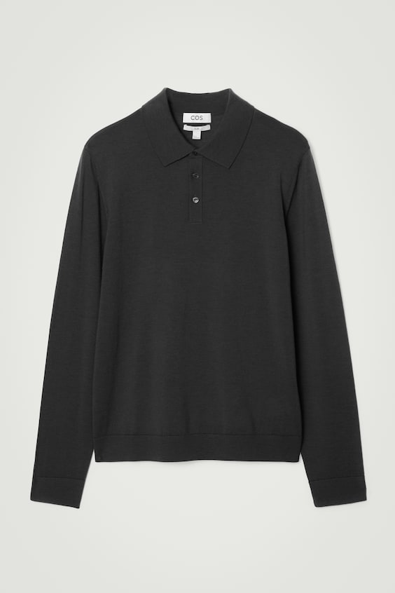HM SCHMAL GESCHNITTENES POLOSHIRT AUS MERINOWOLLE Top Angebot