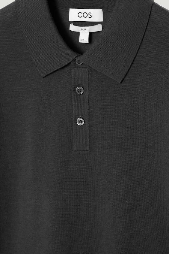 HM SCHMAL GESCHNITTENES POLOSHIRT AUS MERINOWOLLE Top Angebot