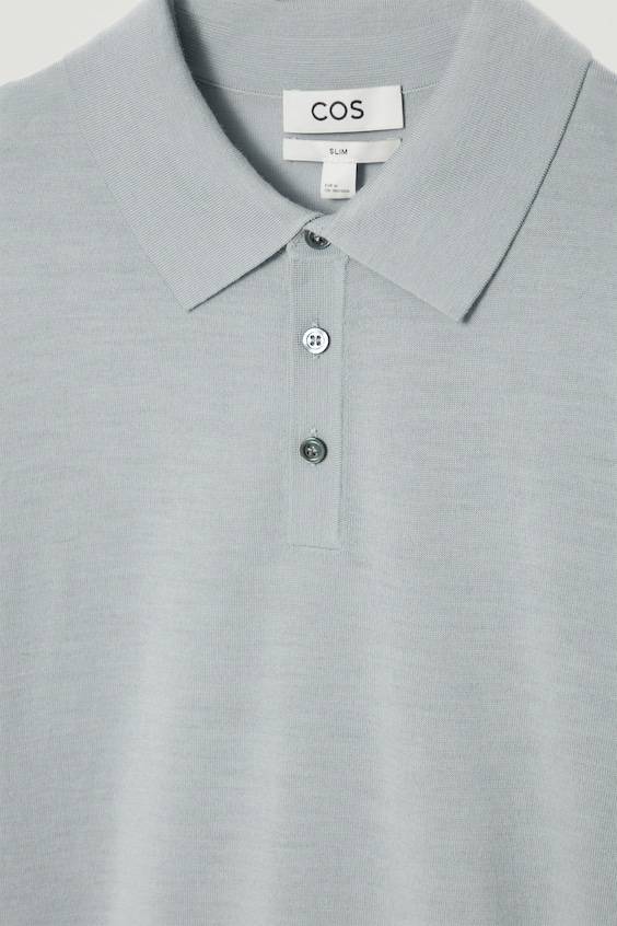 HM SCHMAL GESCHNITTENES POLOSHIRT AUS MERINOWOLLE Saisonale Angebote