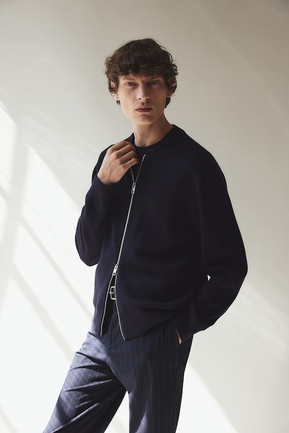 HM Feinstrick-Cardigan im Pilotenlook in Slim Fit Tägliche Deals
