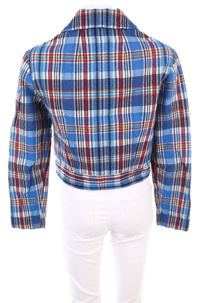 Carou VINTAGE Cropped-Jacke mit Tartan-Muster Letzter Tag