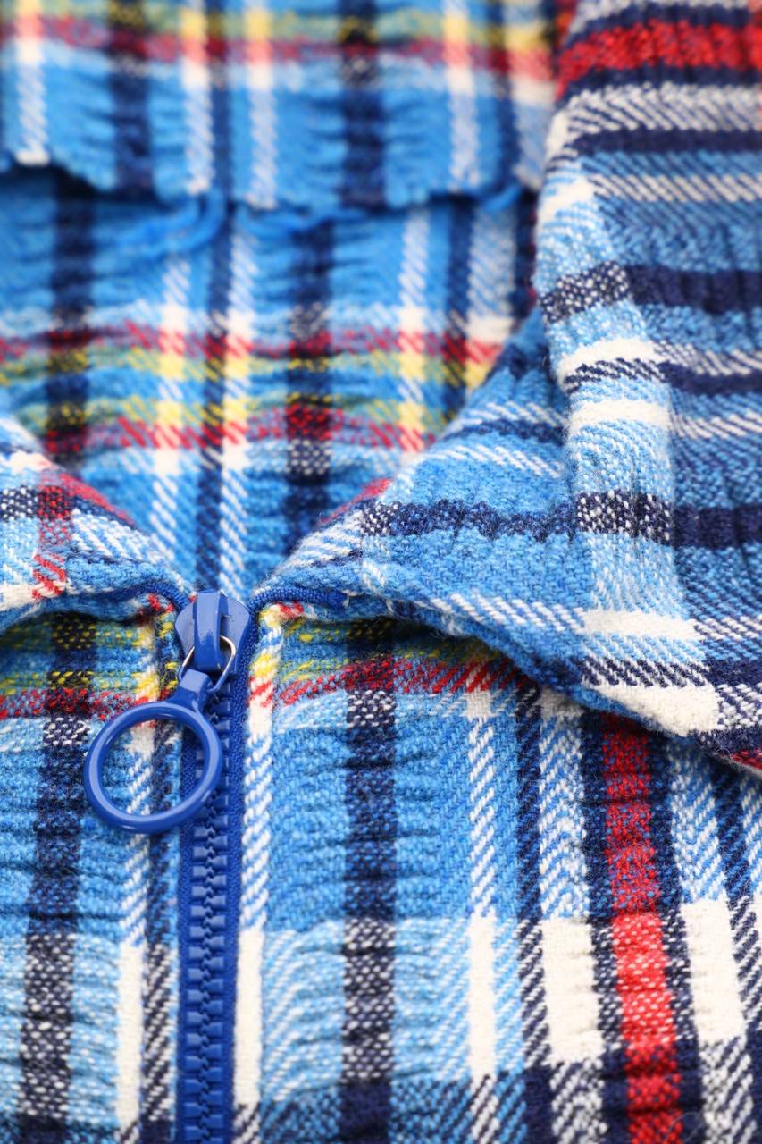 Carou VINTAGE Cropped-Jacke mit Tartan-Muster Letzter Tag