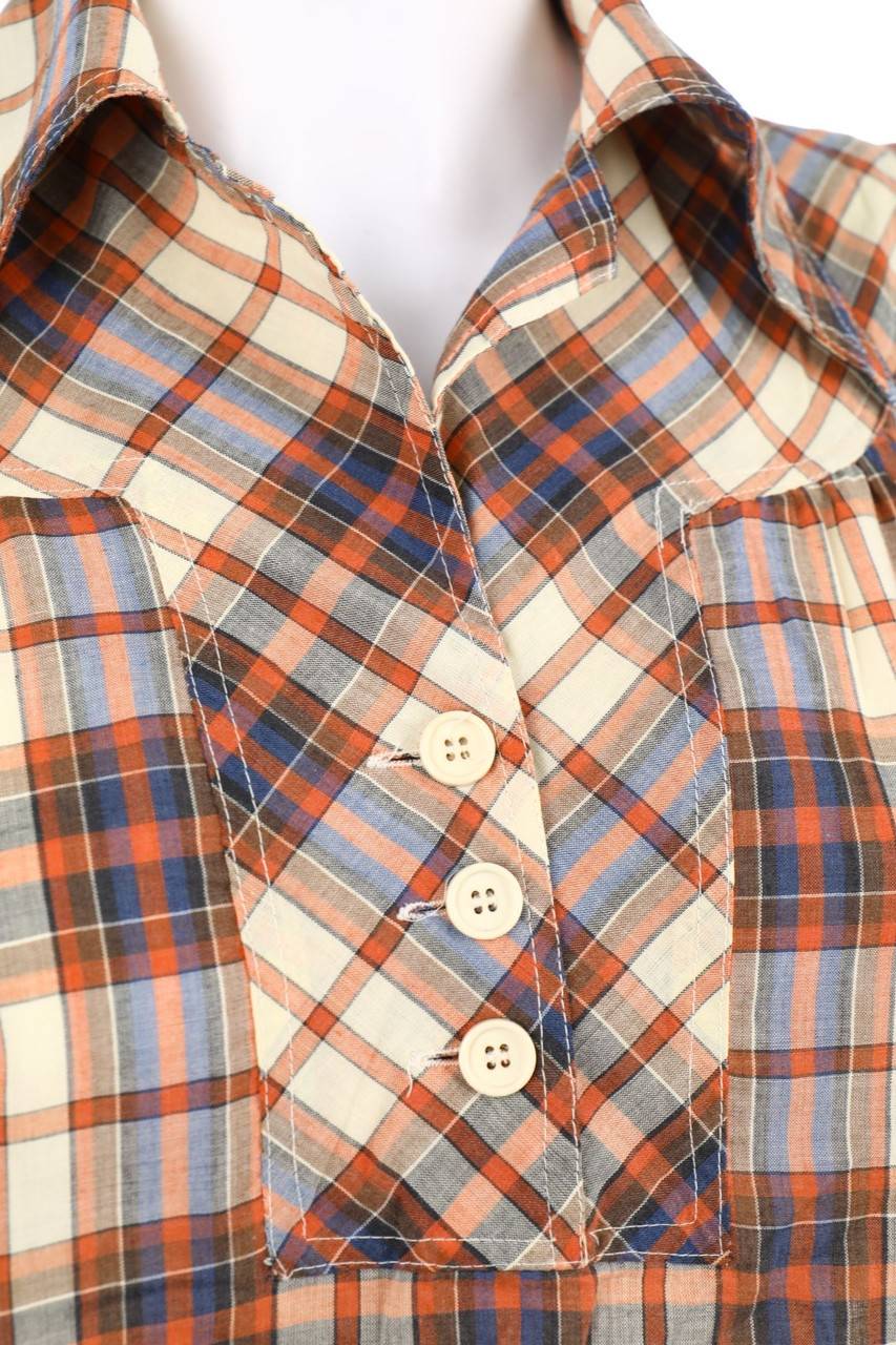 Carou VINTAGE Bluse mit Tartan-Muster Outlet