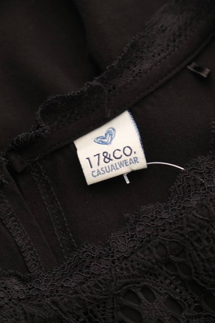 Carou 17&CO. Kurzarm-Bluse mit Spitzen-Einsatz Große Rabatte
