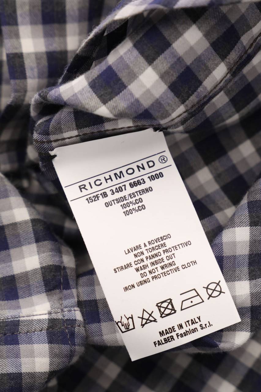 Carou RICHMOND JR Karo-Hemd mit Print im Angebot
