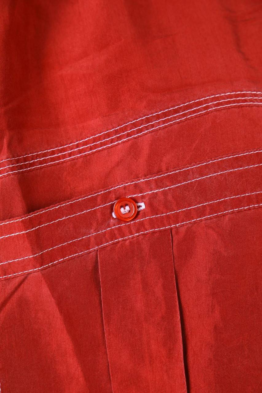 Carou VINTAGE Kurzarm-Hemd Casual uni aus Seide mit aufgesetzten Taschen Fabrikladen