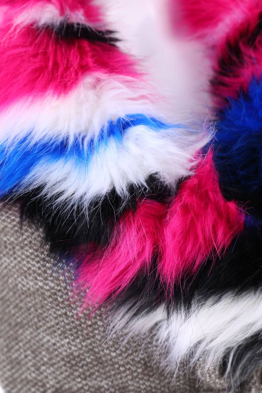 Carou Ohne Label Wickel-Cardigan mit Fake Fur-Besatz Bis zu 60% Rabatt