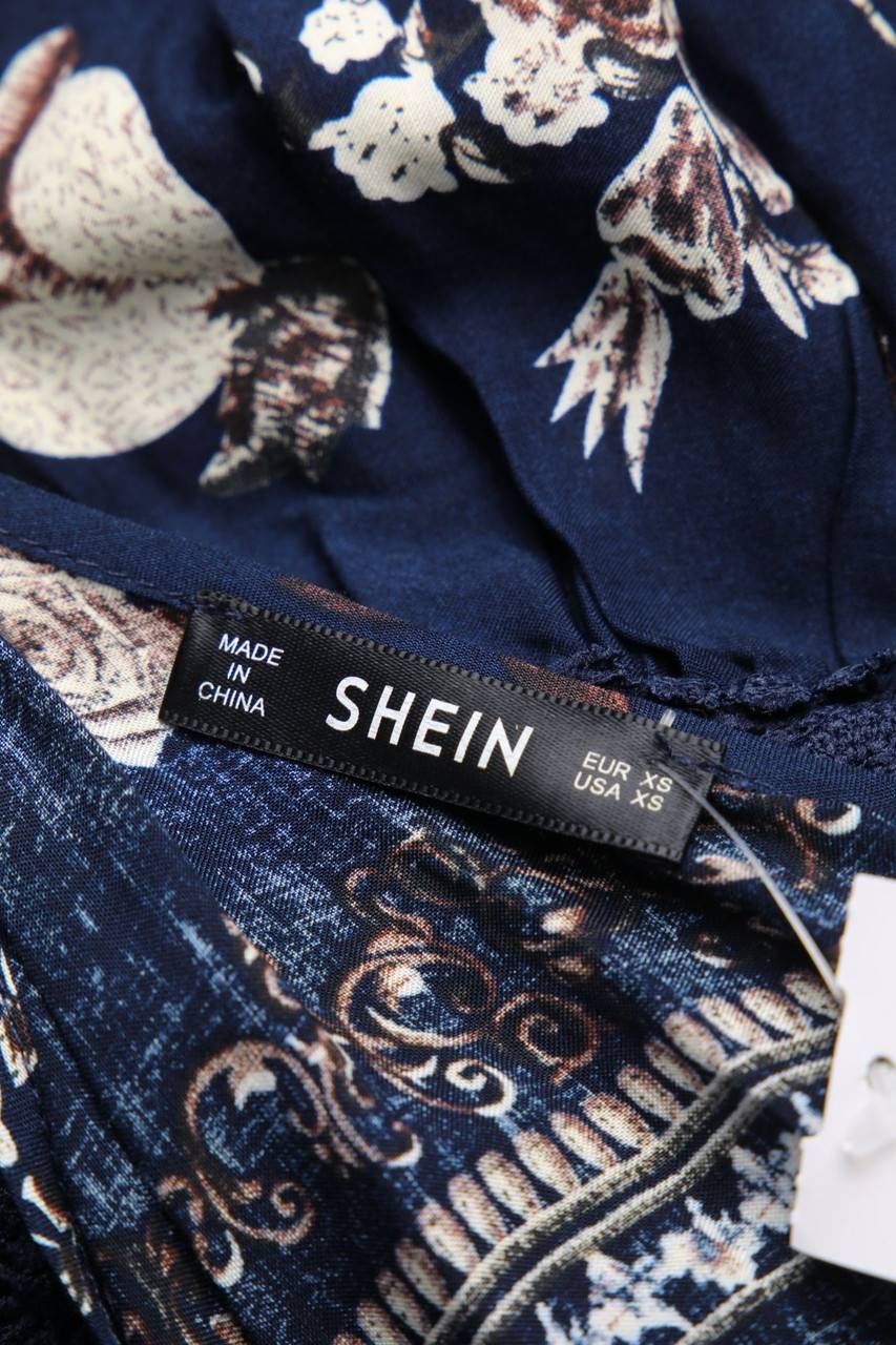 Carou SHEIN Maxi-Kleid aus Jersey mit Spitzen-Einsatz im Angebot