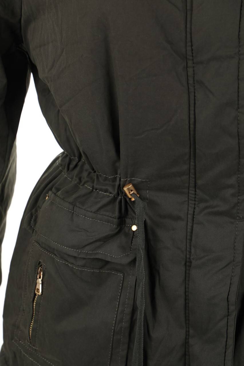 Carou Chicorée Parka mit Fake Fur-Besatz Saisonschlussverkauf