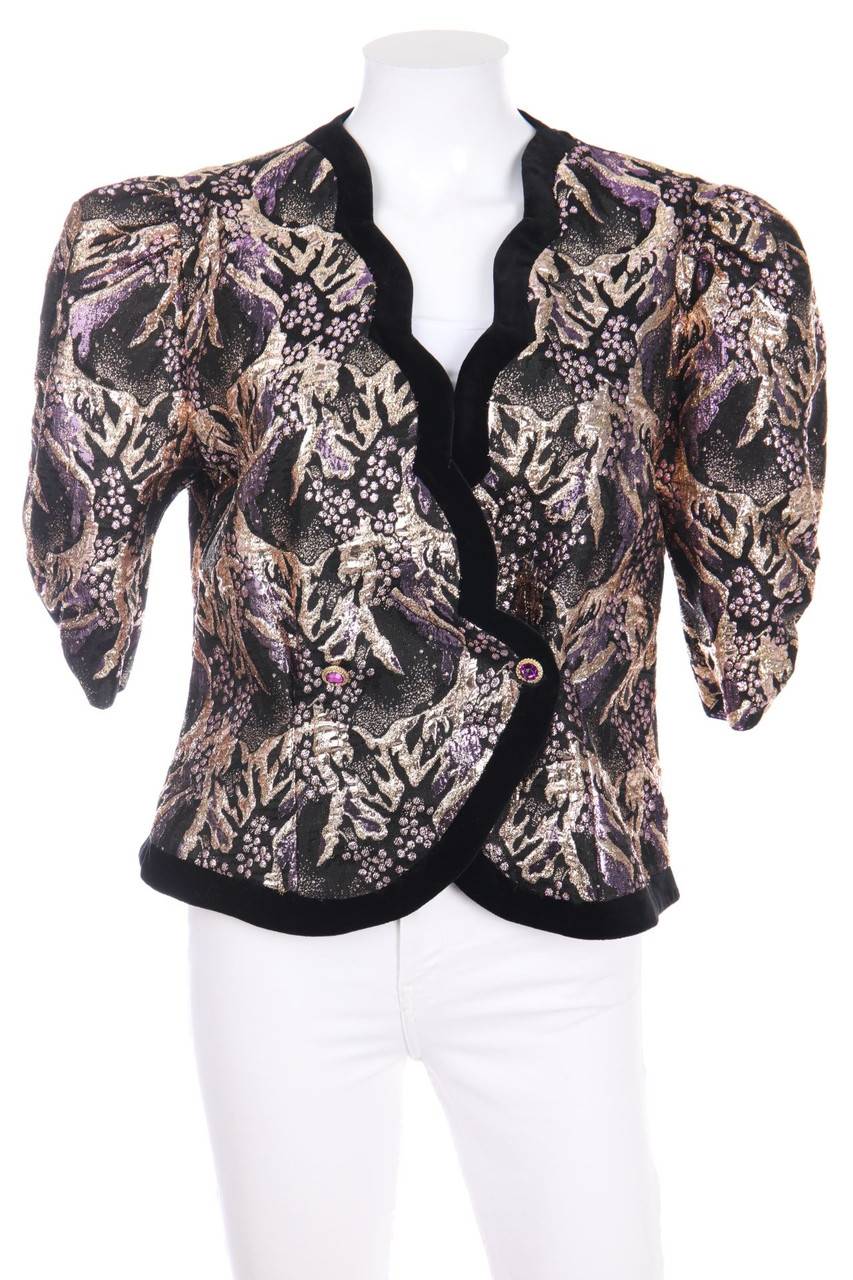 Carou HERMANN LANGE COLLECTION Jacke mit Metallic-Effekt mit Schmuck-Knöpfen Valentinstagsangebot