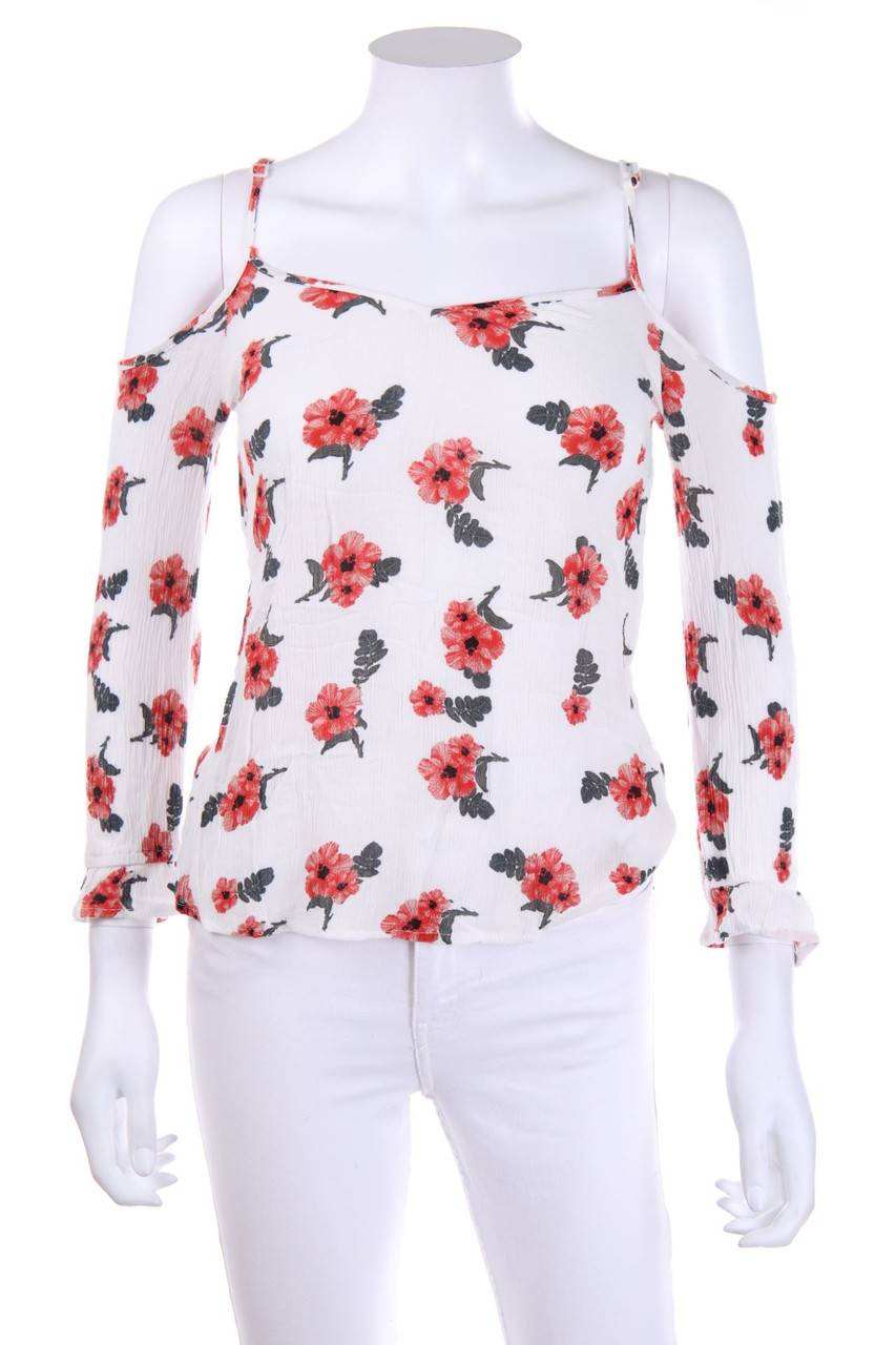 Carou RAINBOW Cold-Shoulder-Bluse mit floralem Muster Top Angebot