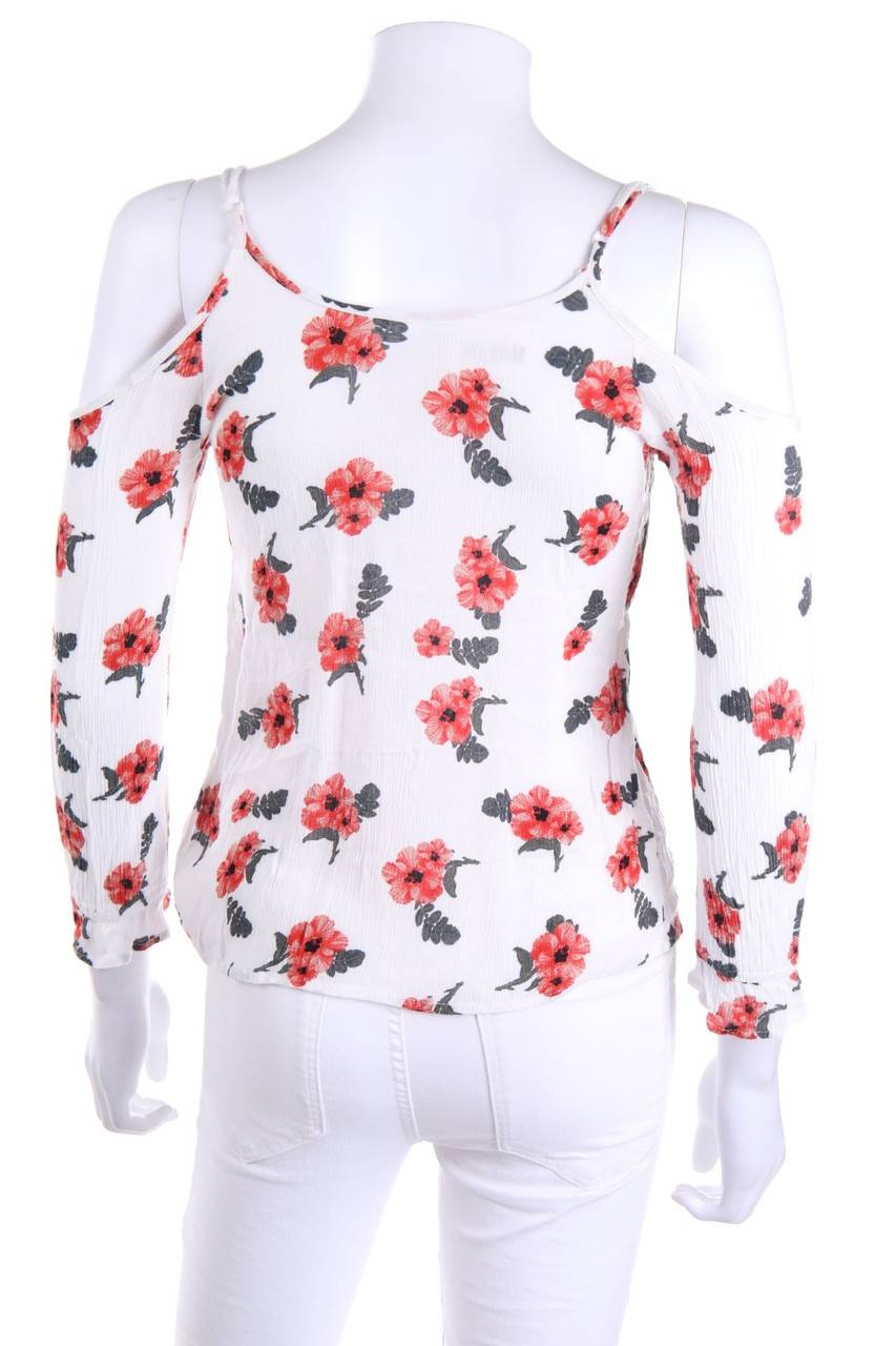 Carou RAINBOW Cold-Shoulder-Bluse mit floralem Muster Top Angebot