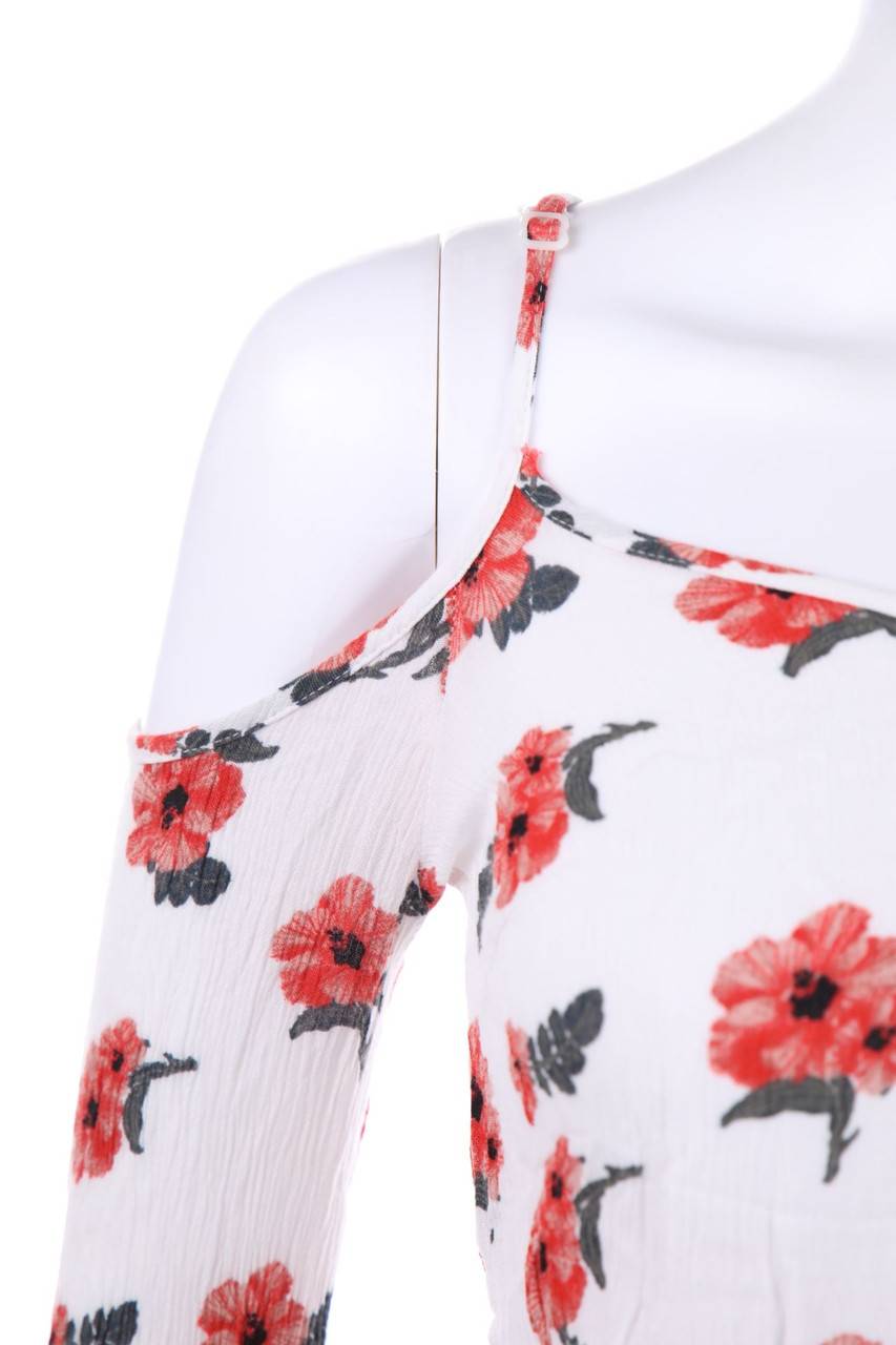 Carou RAINBOW Cold-Shoulder-Bluse mit floralem Muster Top Angebot