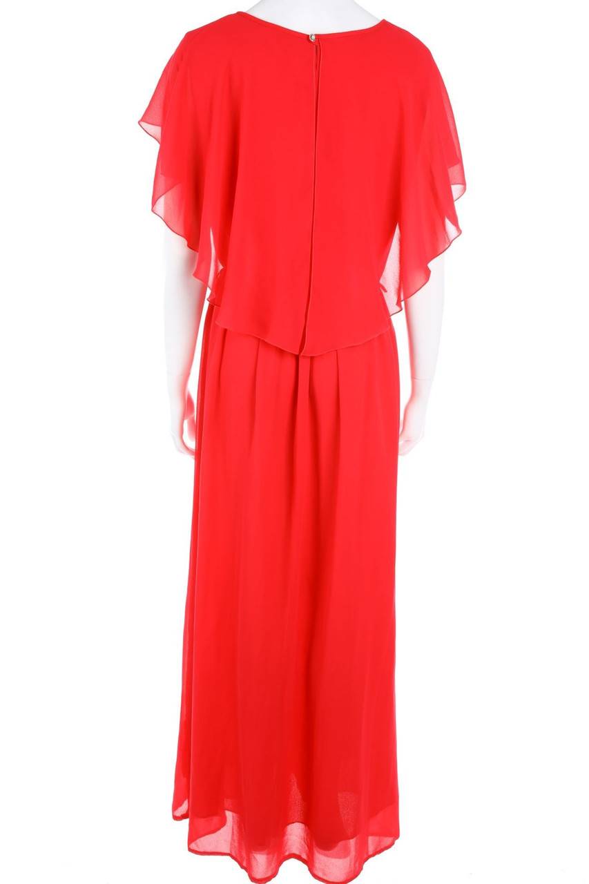 Carou HÖPFNER Vintage-Maxi-Abendkleid mit Volants Tiefpreis