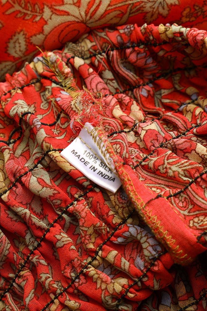 Carou Ohne Label Seidenkleid mit Muster Outlet