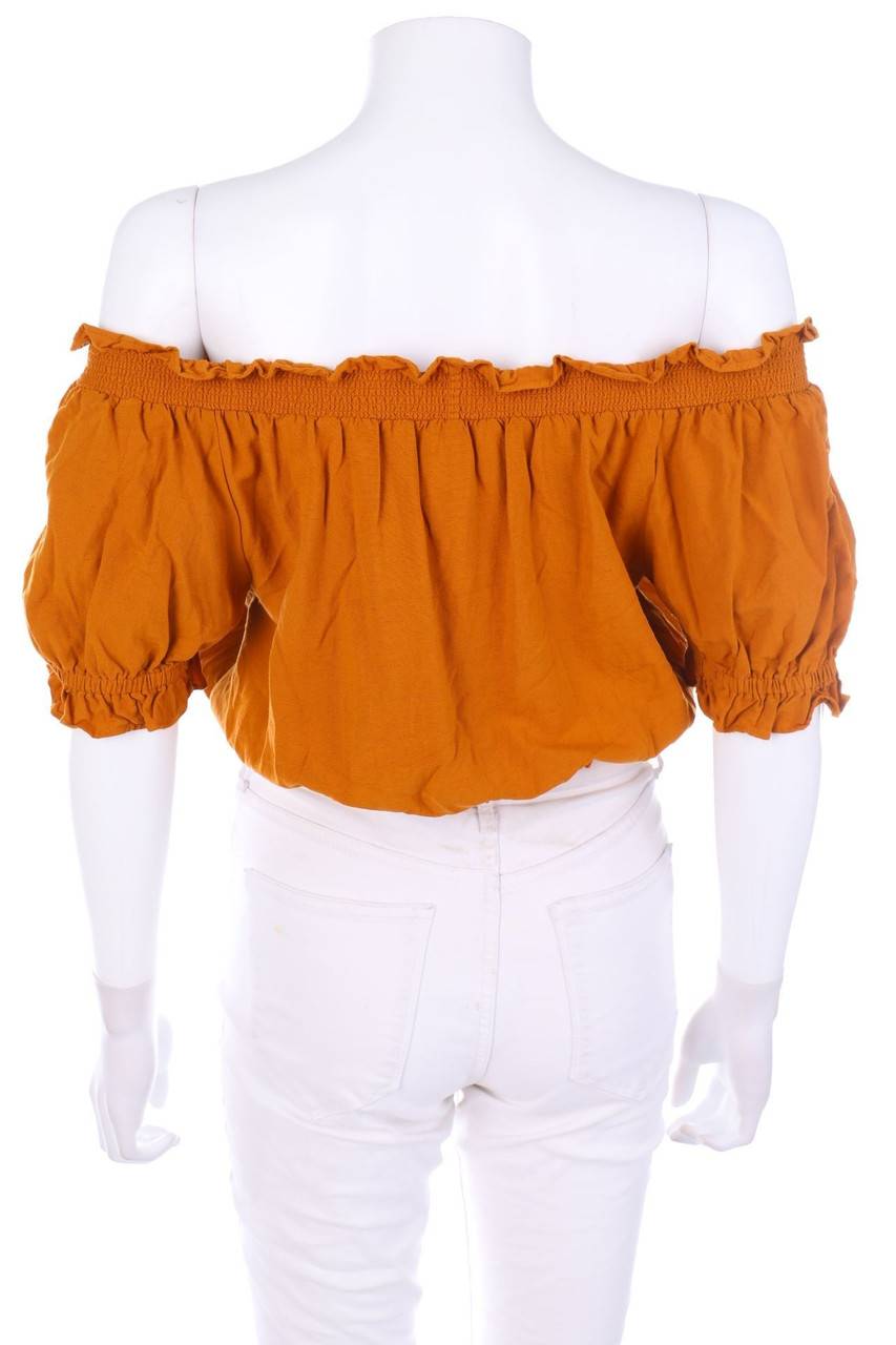 Carou H&M Carmen-Kurzarm-Bluse mit Rüschen Schlussverkauf