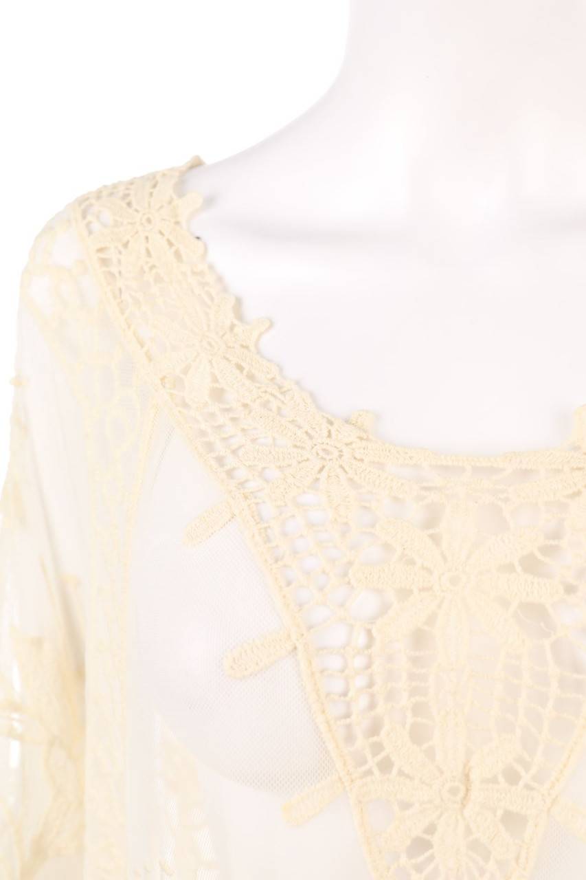 Carou Ohne Label Tunika-Bluse aus Spitze mit Fransen Sonderangebot