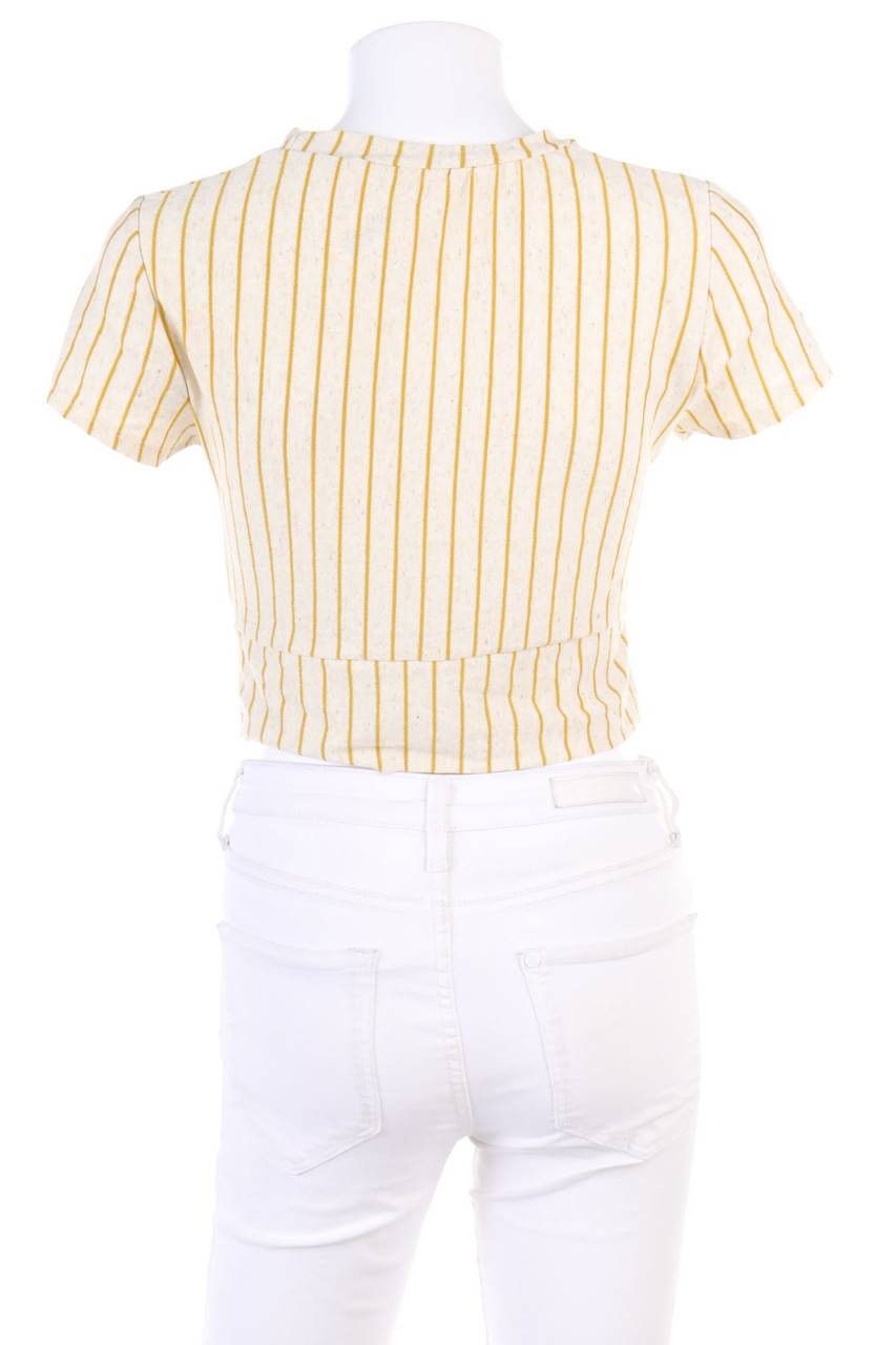 Carou Ohne Label Cropped-Shirt mit Streifen Saisonschlussverkauf