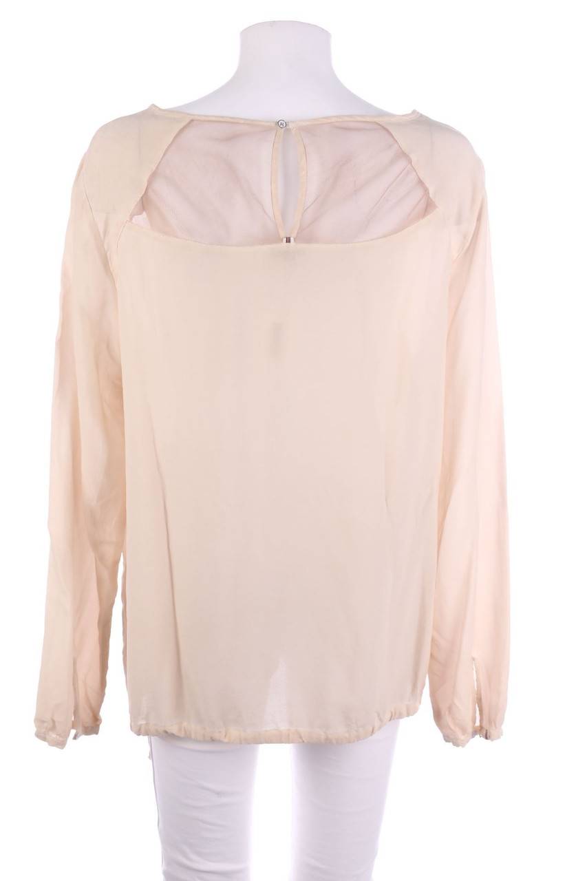 Carou NILE Garment Dyed-Bluse aus Seide mit Mesh-Einsatz Sonderangebot der Fabrik