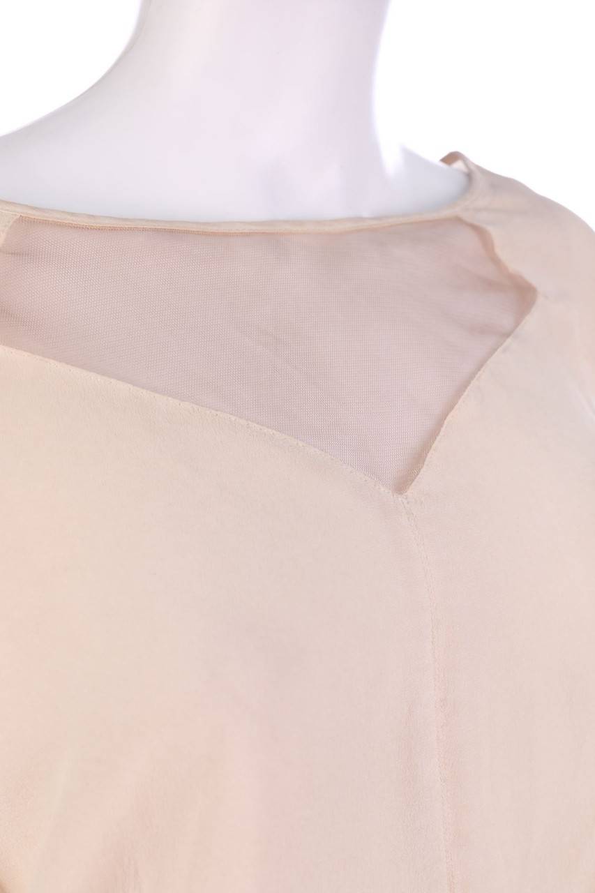 Carou NILE Garment Dyed-Bluse aus Seide mit Mesh-Einsatz Sonderangebot der Fabrik