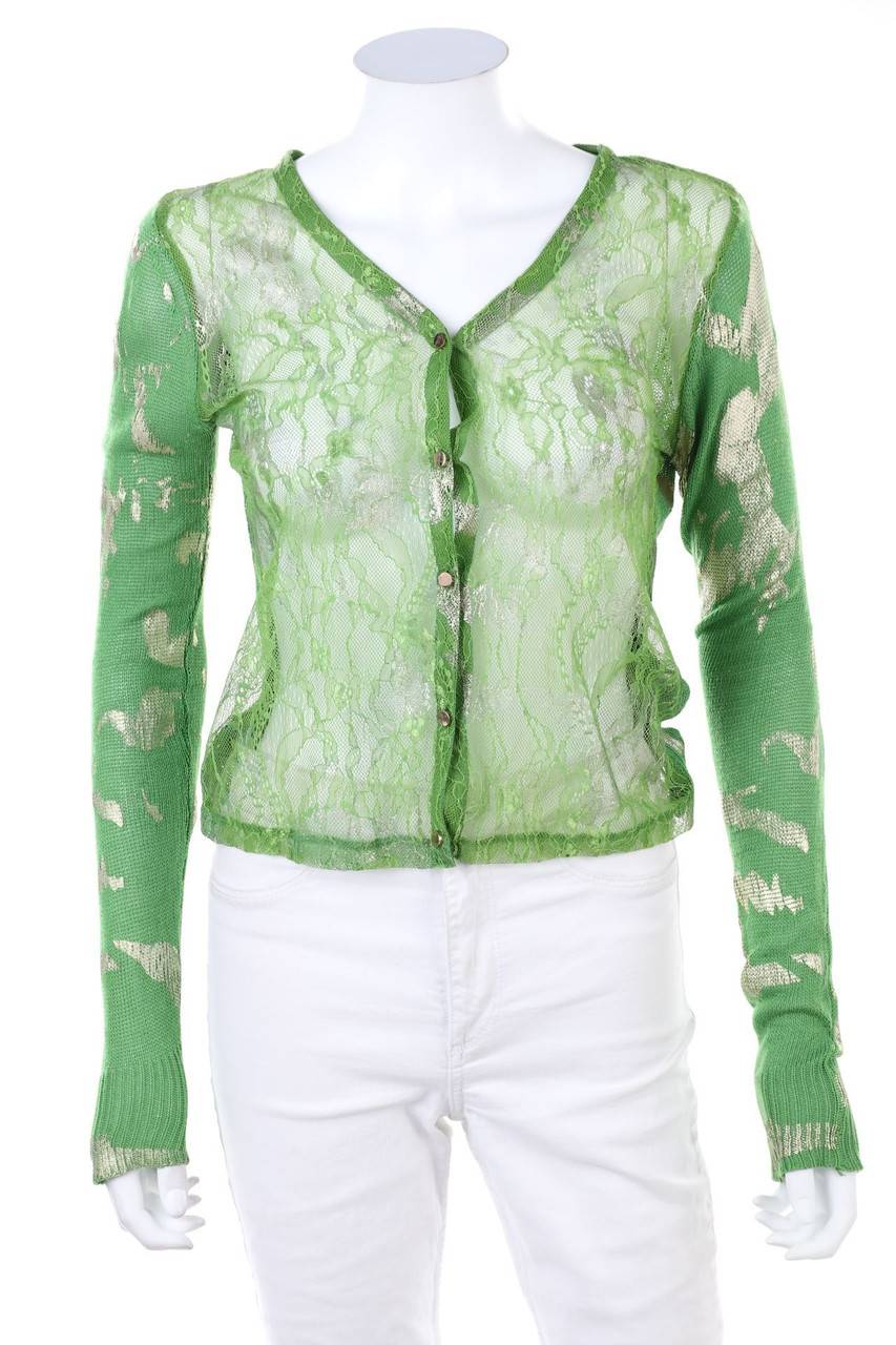Carou FRACOMINA Spitzen-Cardigan mit Metallic-Effekt Blitzverkäufe