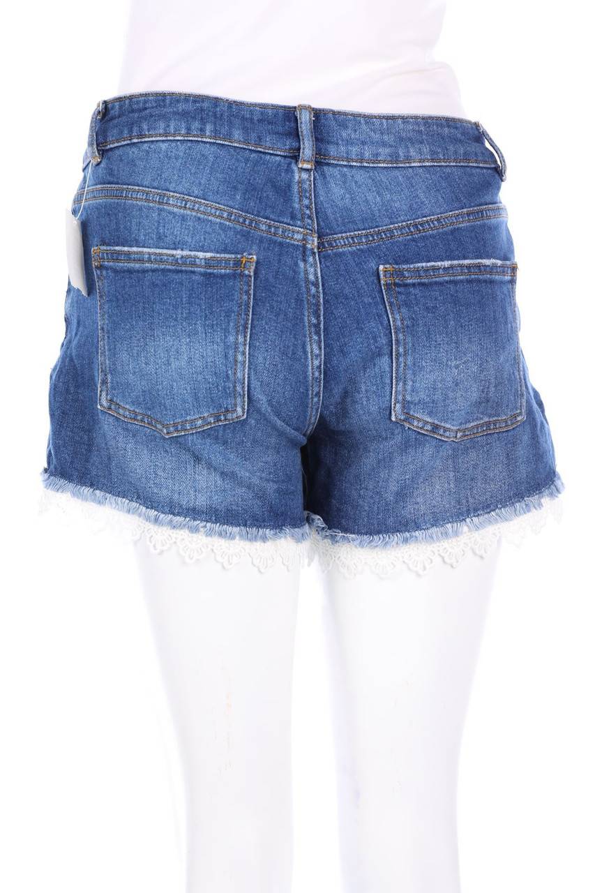 Carou AMISU Used Look Jeans-Shorts mit Spitze Super Rabatt