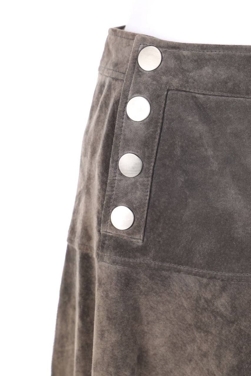 Carou HALLHUBER Lederrock im 70s-Style mit Schmuck-Knöpfen Clearance-Verkauf