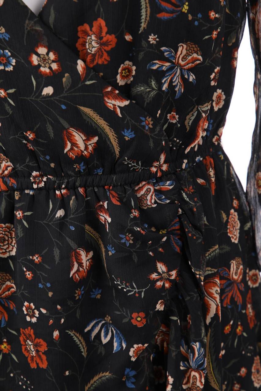 Carou Pepe Jeans Chiffon-Midikleid in Wickel-Optik mit floralem Muster 50% Rabatt für begrenzte Zeit