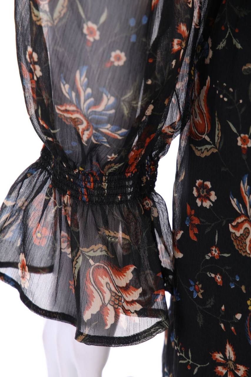 Carou Pepe Jeans Chiffon-Midikleid in Wickel-Optik mit floralem Muster 50% Rabatt für begrenzte Zeit