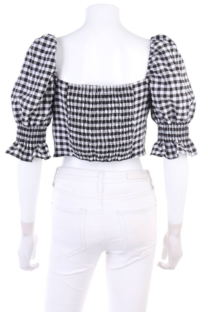 Carou H&M DIVIDED Cropped-Kurzarm-Bluse mit Puffärmeln Weihnachtsangebot