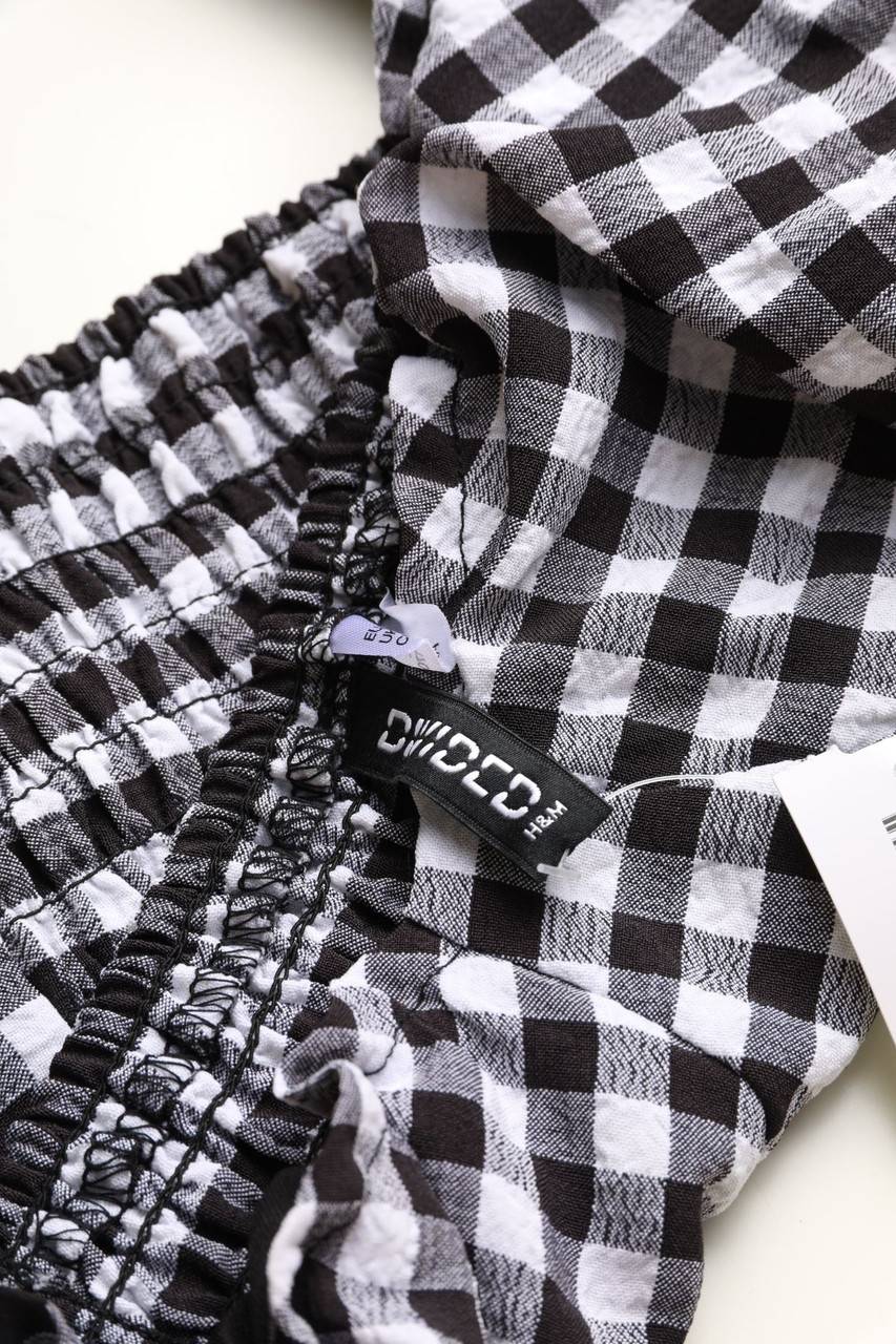 Carou H&M DIVIDED Cropped-Kurzarm-Bluse mit Puffärmeln Weihnachtsangebot